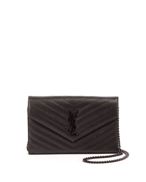 ysl woc black|YSL monogram chain wallet.